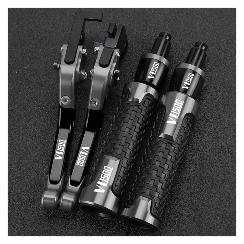Griffsatz FÜR Suzuki VL1500 C90 Boulevard VL 1500 C90 Bremse Kupplung Hebel Handbremse Lenker Grip Griff Hand Griffe(Gray) von ZTQLIJQF