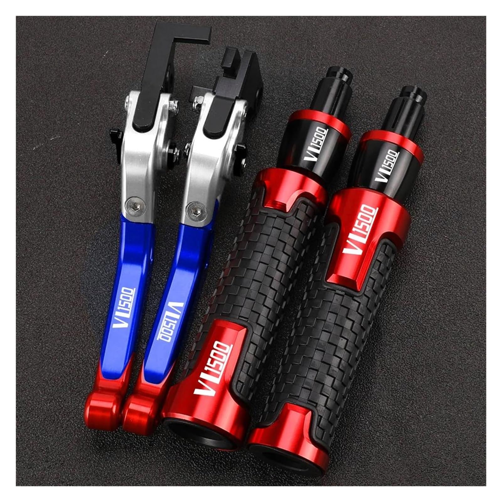 Griffsatz FÜR Suzuki VL1500 C90 Boulevard VL 1500 C90 Bremse Kupplung Hebel Handbremse Lenker Grip Griff Hand Griffe(Red) von ZTQLIJQF