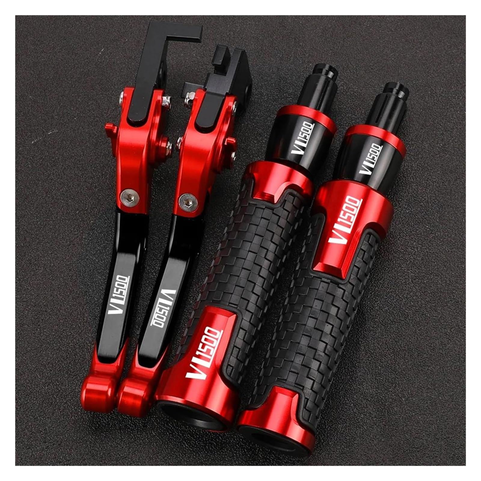 Griffsatz FÜR Suzuki VL1500 C90 Boulevard VL 1500 C90 Bremse Kupplung Hebel Handbremse Lenker Grip Griff Hand Griffe(Red2) von ZTQLIJQF