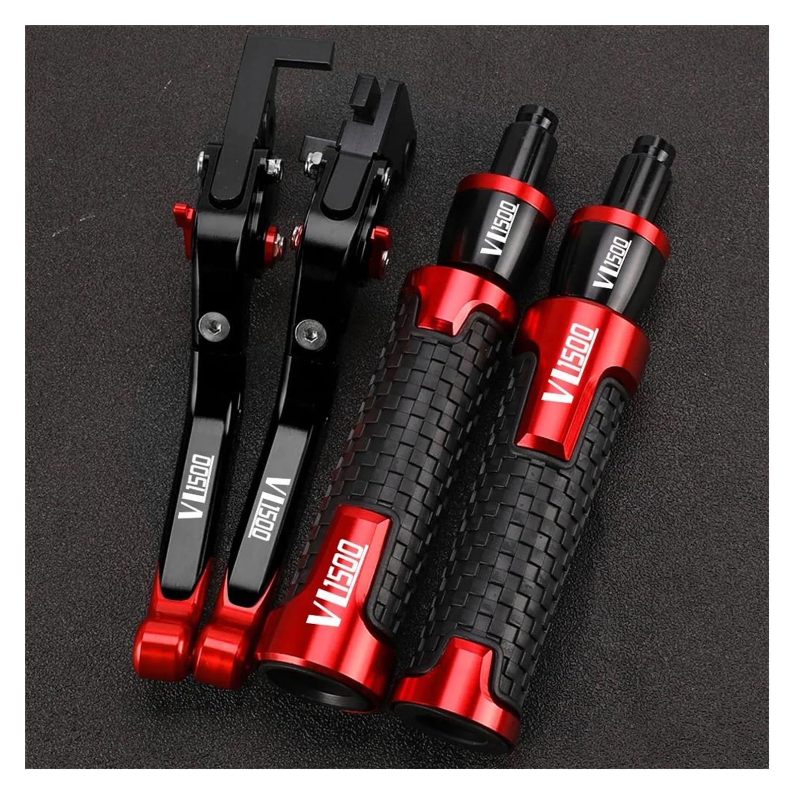 Griffsatz FÜR Suzuki VL1500 C90 Boulevard VL 1500 C90 Bremse Kupplung Hebel Handbremse Lenker Grip Griff Hand Griffe(Red3) von ZTQLIJQF