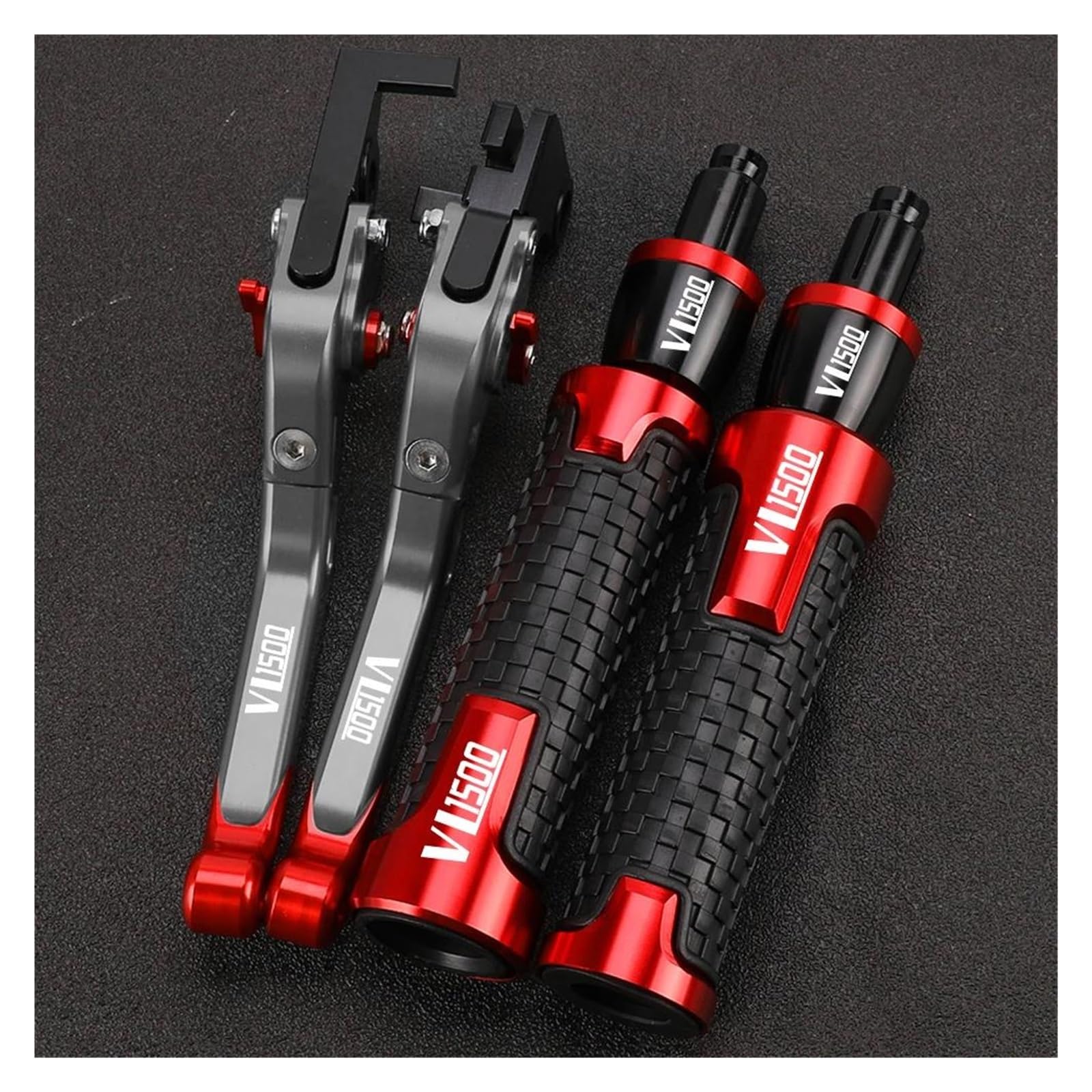 Griffsatz FÜR Suzuki VL1500 C90 Boulevard VL 1500 C90 Bremse Kupplung Hebel Handbremse Lenker Grip Griff Hand Griffe(Red4) von ZTQLIJQF