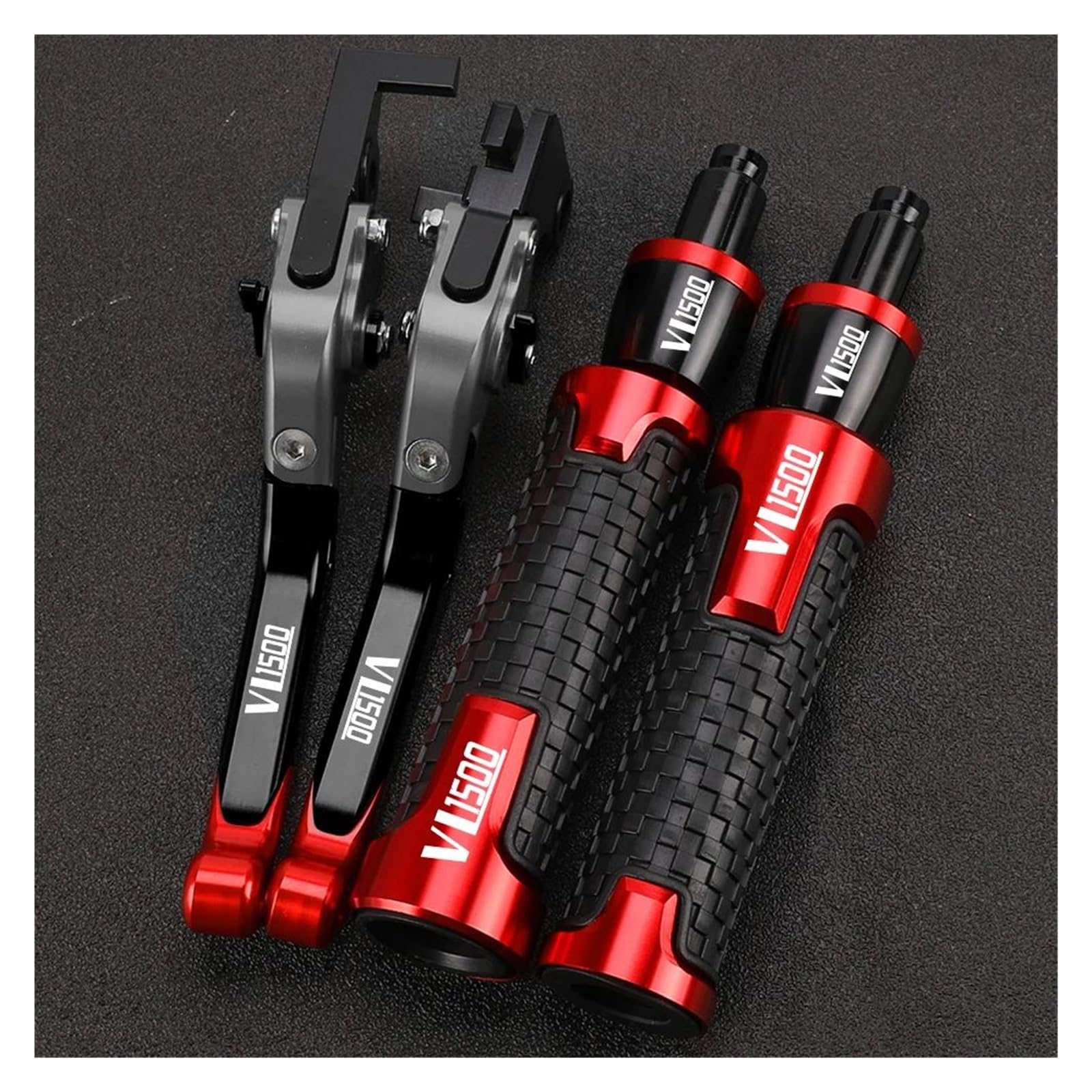Griffsatz FÜR Suzuki VL1500 C90 Boulevard VL 1500 C90 Bremse Kupplung Hebel Handbremse Lenker Grip Griff Hand Griffe(Red5) von ZTQLIJQF
