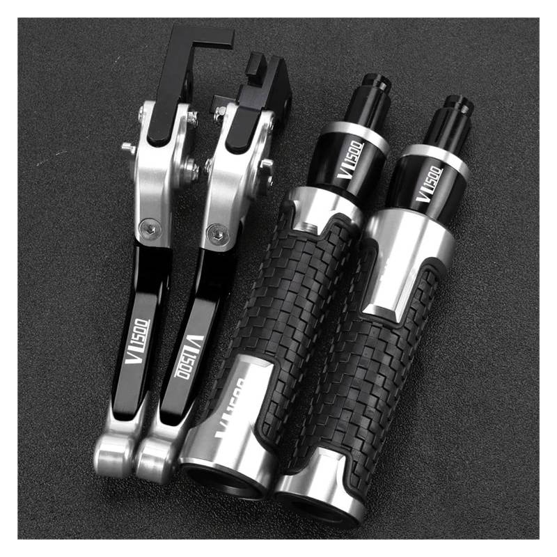 Griffsatz FÜR Suzuki VL1500 C90 Boulevard VL 1500 C90 Bremse Kupplung Hebel Handbremse Lenker Grip Griff Hand Griffe(Silver) von ZTQLIJQF