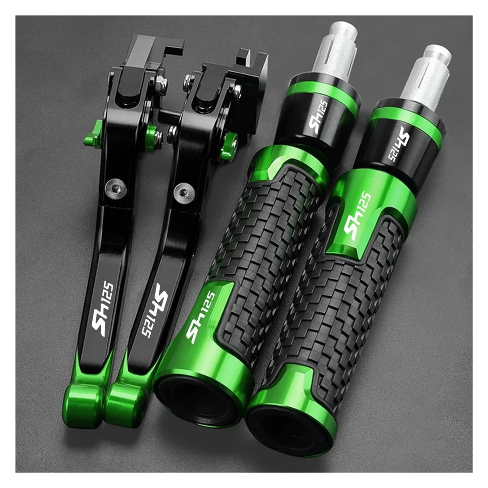 Griffsatz Motorrad Spurstange Handbremse Bremse Kupplung Hebel Lenker Griffe Enden Für H&ONDA SH125i SH125 SH 125(Green) von ZTQLIJQF