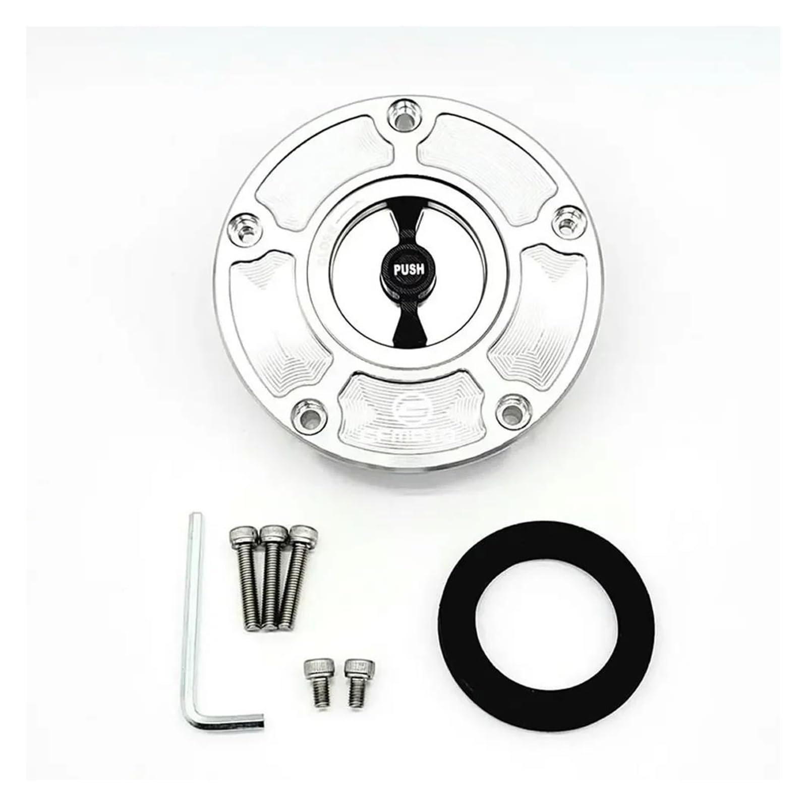 Kraftstofftankteile Für CFMOTO 800MT 650NK 400GT 400NK 450NK 250NK 450SR 250SR Keyless Kraftstoff Gas Tank Cap Abdeckung(Silver) von ZTQLIJQF