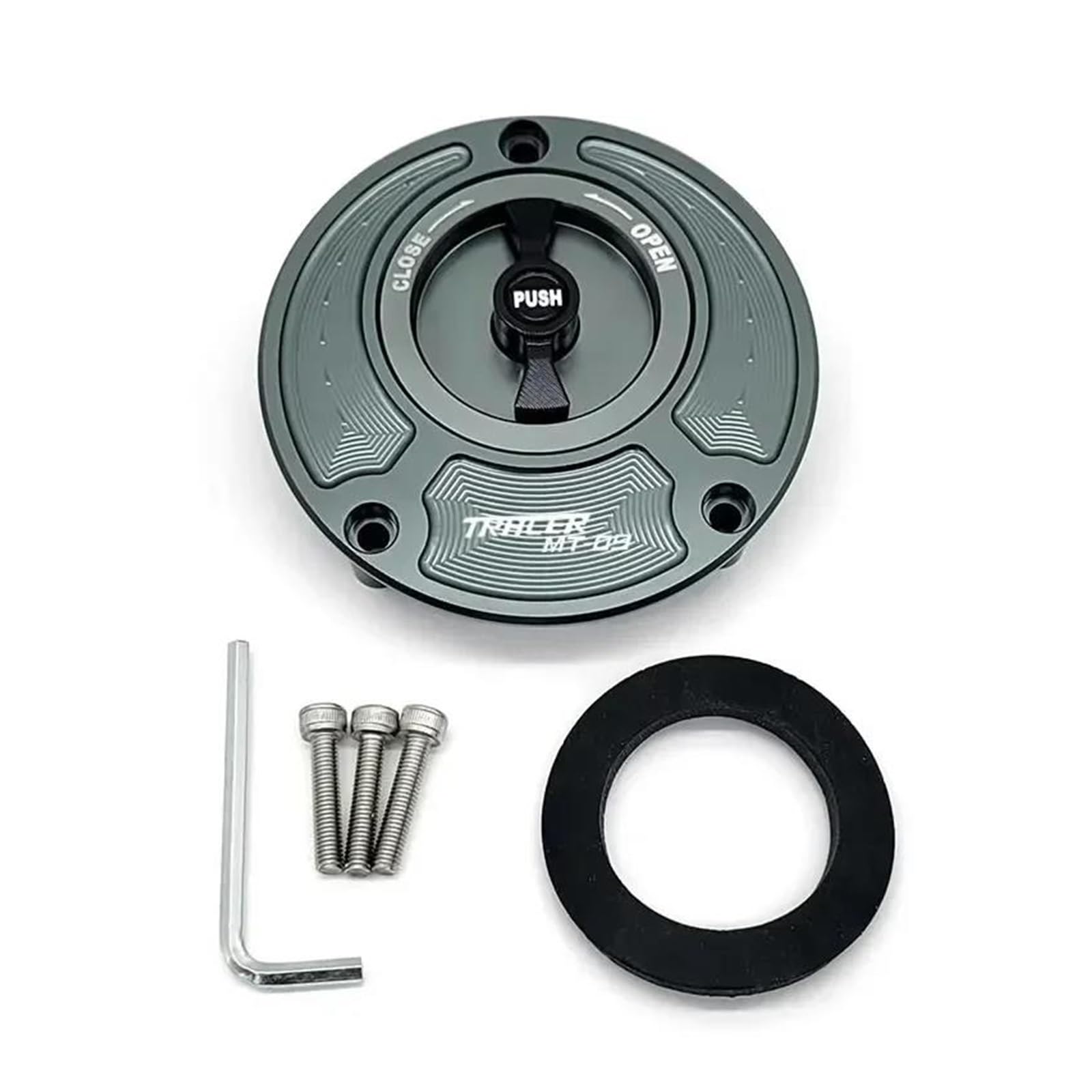 Kraftstofftankteile Für YAM&AHA Fj09 Mt09 Tracer Mt-09 Keyless Kraftstoff Gas Tank Cap(Gray) von ZTQLIJQF