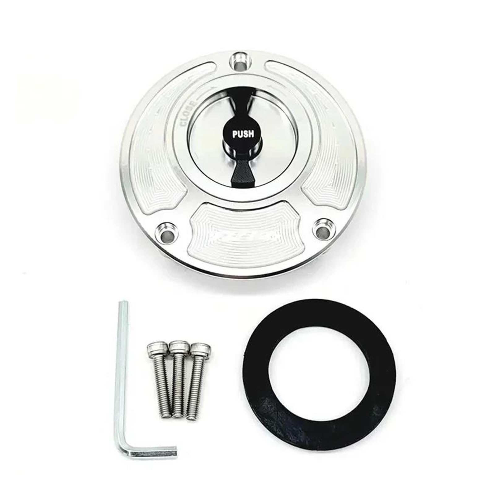 Kraftstofftankteile Für YAM&AHA YZF R6 Alle Jahre Motorrad Keyless Fuel Gas Tank Cap(Silver) von ZTQLIJQF