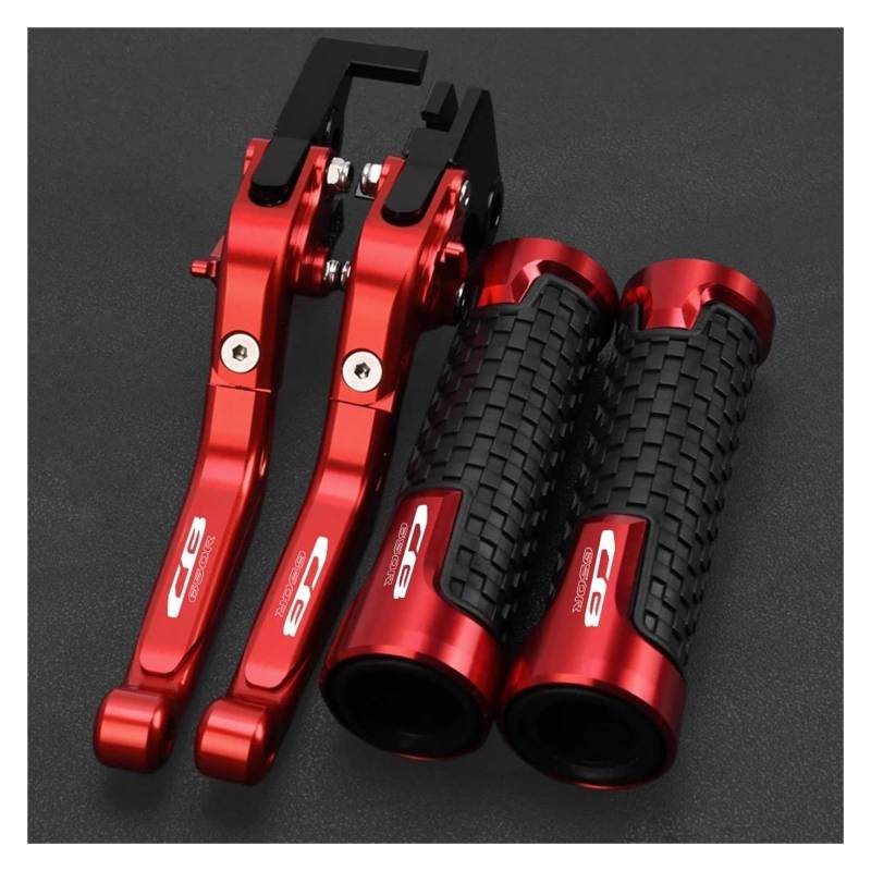 Motorrad Griffe Set CB650R Bremse Kupplung Hebel Griff Lenker Griffe Abdeckung Für H&ONDA CB650 CB CBR 650 R 650R(Red) von ZTQLIJQF