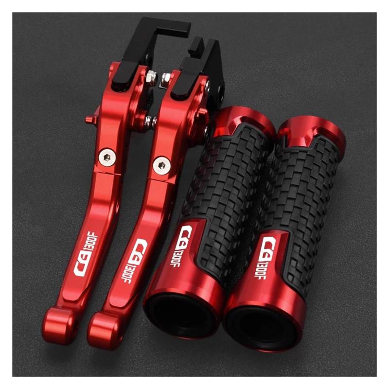 Motorrad Griffe Set FÜR H&ONDA CB1300F CB 1300 F 1300F CB1300 Motorrad Bremse Kupplung Hebel Griff Lenker Griffe Abdeckung(Red2) von ZTQLIJQF
