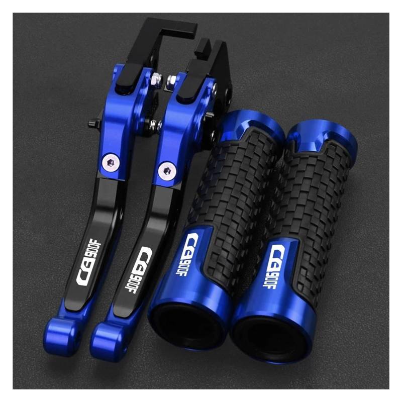 Motorrad Griffe Set Motorrad Bremse Kupplung Hebel Für H&ONDA CB900F Cb 900f Hornet CB 900 F Griff Lenker Griffe Abdeckung(Blue) von ZTQLIJQF