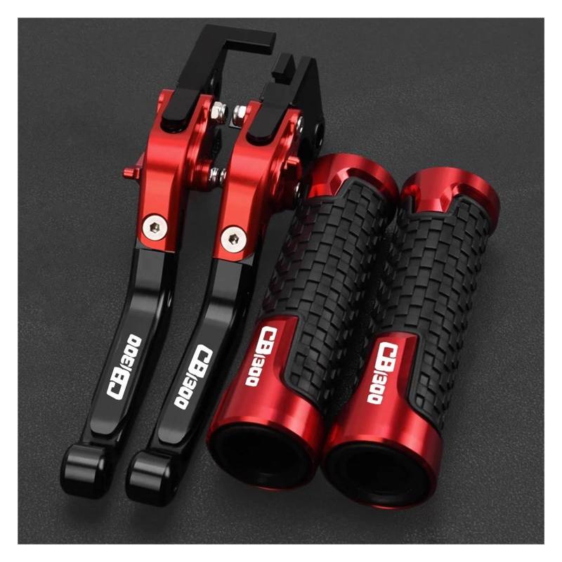 Motorrad Griffe Set Motorrad Bremse Kupplung Hebel Griff Lenker Griffe Abdeckung Für H&ONDA CB1300 X4 SC38/CB 1300 X4/X4(Red6) von ZTQLIJQF