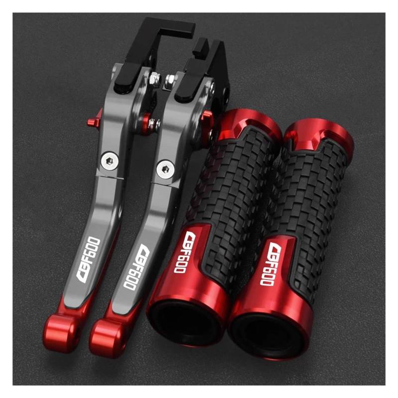 Motorrad Griffe Set Motorrad Bremse Kupplung Hebel Griff Lenker Griffe Abdeckung Für H&ONDA CBF600 SA CBF 600 CBF600(Red4) von ZTQLIJQF