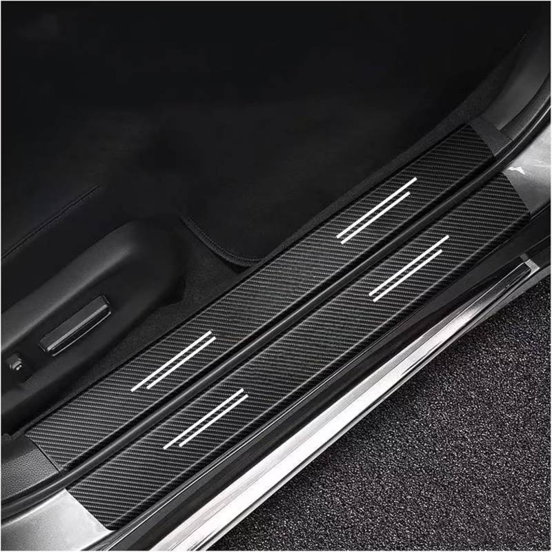 4 Stück Auto Carbon Fiber Einstiegsleisten Türschweller, für Ford Fiesta ST-Line STLine MK8 2023 2022 2021 rutschfeste Anti-KratzTrim Scuff Styling SzubehöR von ZTYUANHANG