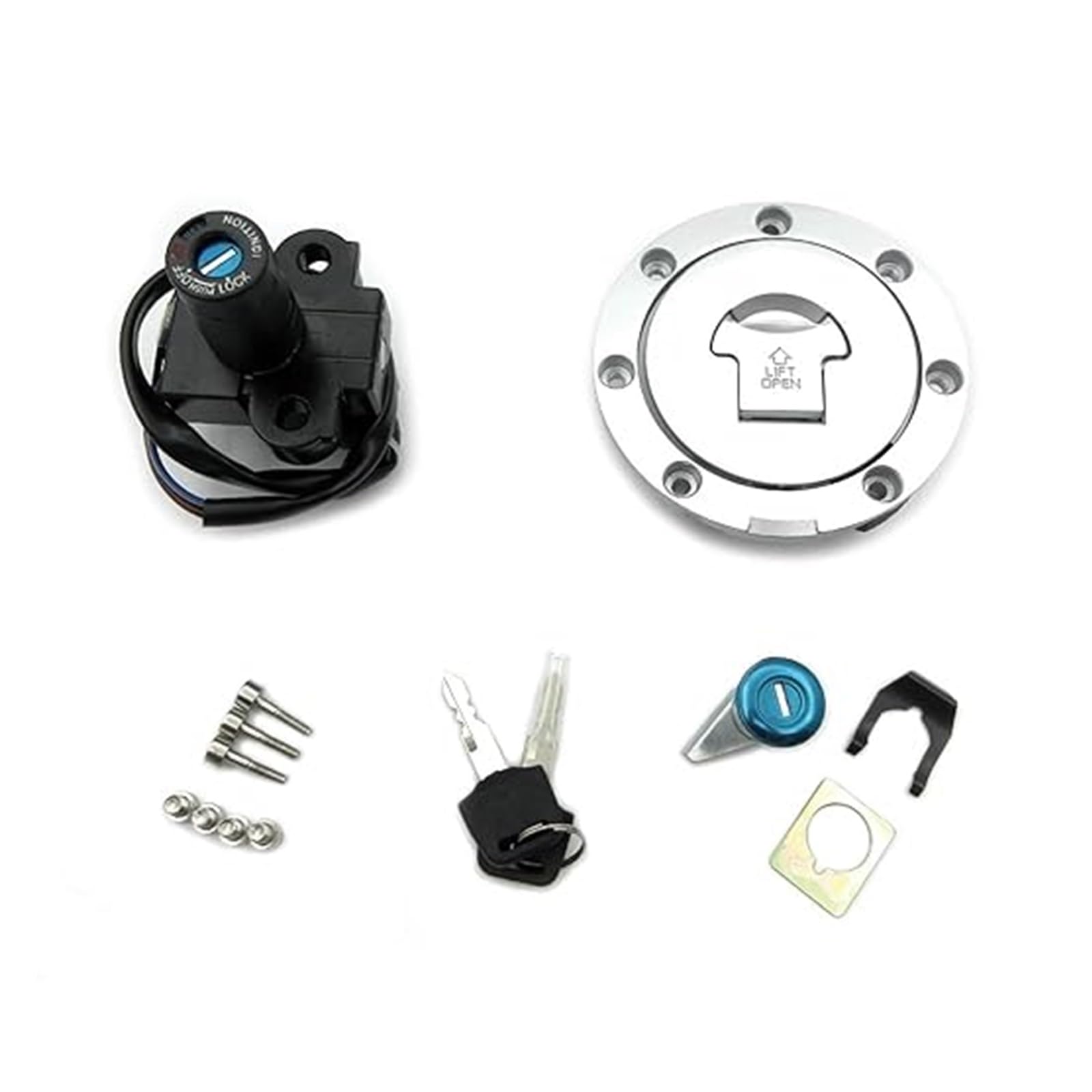Zündschalter Tankdeckel Für CBR600 Für F2 1991-1994 Für F3 1995-1998 Motorrad Zündschloss Schlüsselschloss Tankdeckel Abdeckung Sitz Zündschalter(Full Set Lock) von ZTZHVNVGK