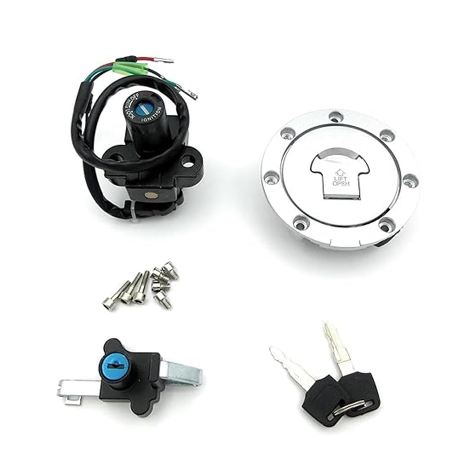Zündschalter Tankdeckel Für NSR 125 Für NSR125 1993-2004 Motorrad Zündschloss Kraftstofftankdeckel Abdeckung Sitzschloss Kit Schlüssel Zündschalter(Full Set Lock) von ZTZHVNVGK