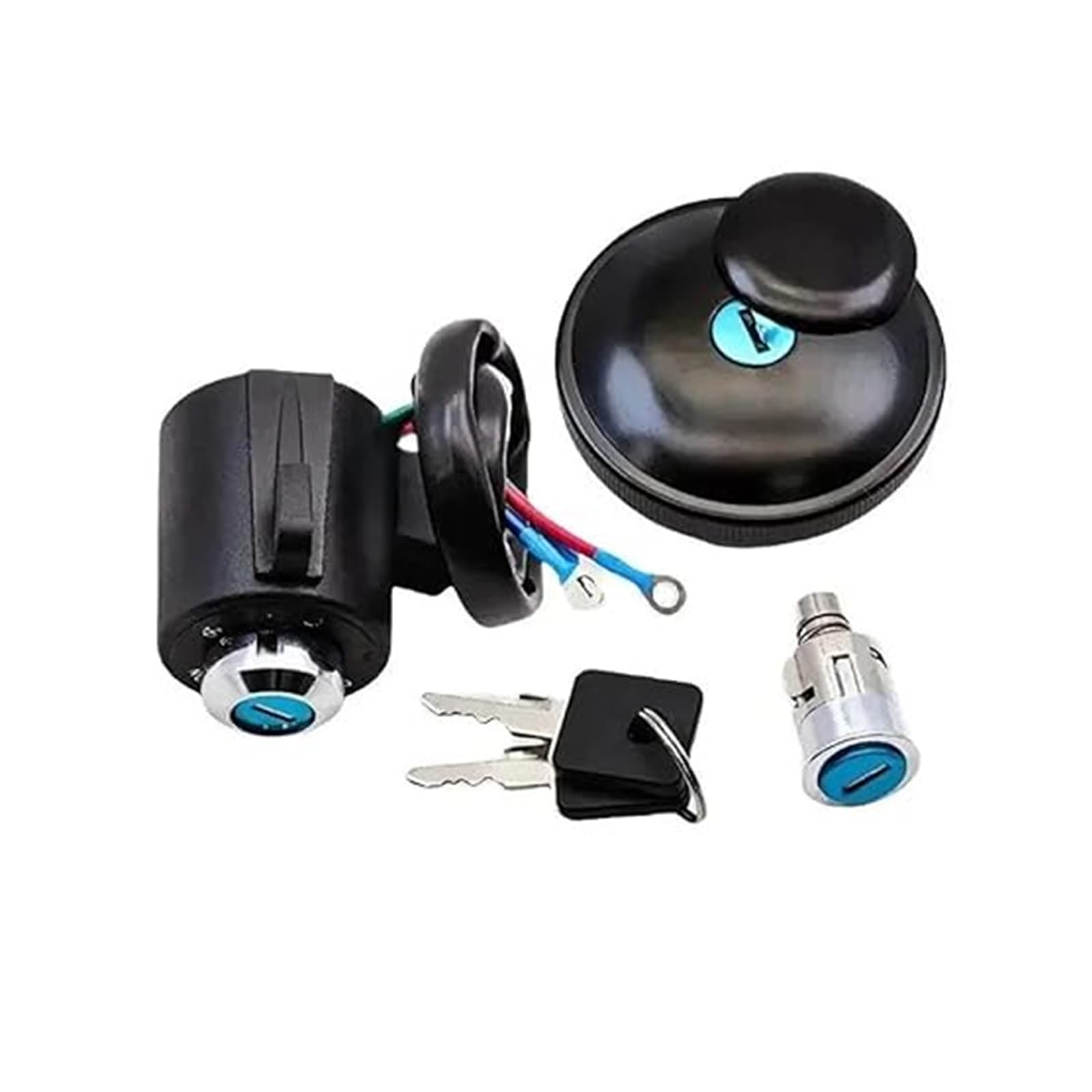 Zündschalter Tankdeckel Für Sportster 883 XL 883 1995-2003 Motorrad Zündschloss Schloss Kraftstoff Gas Kappe Abdeckung Lock Schlüssel Zündschalter(1 Set Black) von ZTZHVNVGK