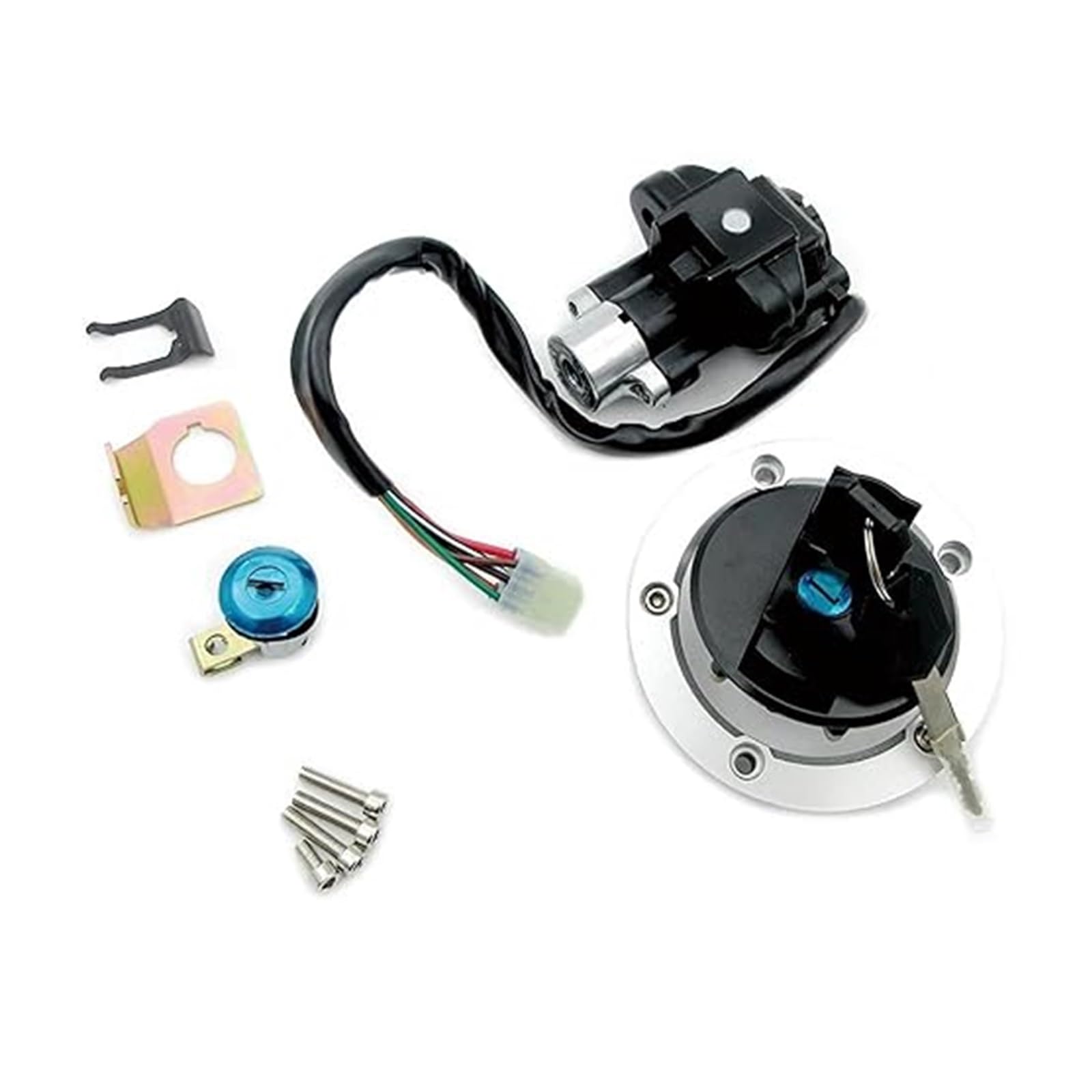 Zündschalter Tankdeckel Für Suzuki Für GSXR600 Für GSXR750 Für GSXR1000 K5 K6 K7 K8 K9 Motorrad Zündschloss Tankdeckel Sitzschloss Schlüssel Zündschalter(Full Set Lock) von ZTZHVNVGK
