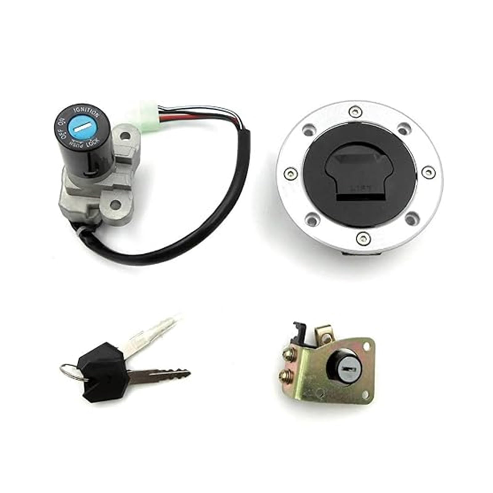 Zündschalter Tankdeckel Für Suzuki Für SV650 Für GS600F Für GSF1200 Für GSX1300R Motorrad Zündschloss Kraftstoff Tankdeckel Schloss Schlüssel Zündschalter(Full Set Lock) von ZTZHVNVGK