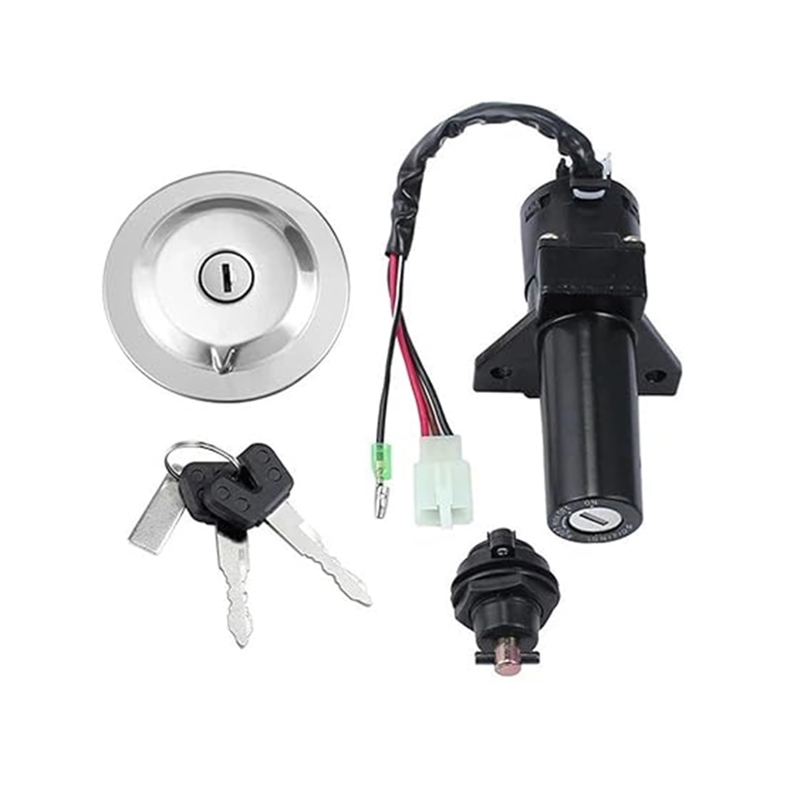 Zündschalter Tankdeckel Für YBR125 Für YBR 125 4 Draht Motorrad Kraftstoff Gas Key Lock Kit Zündung Schalter Kappe Schlüssel Set Starten Zündschalter von ZTZHVNVGK