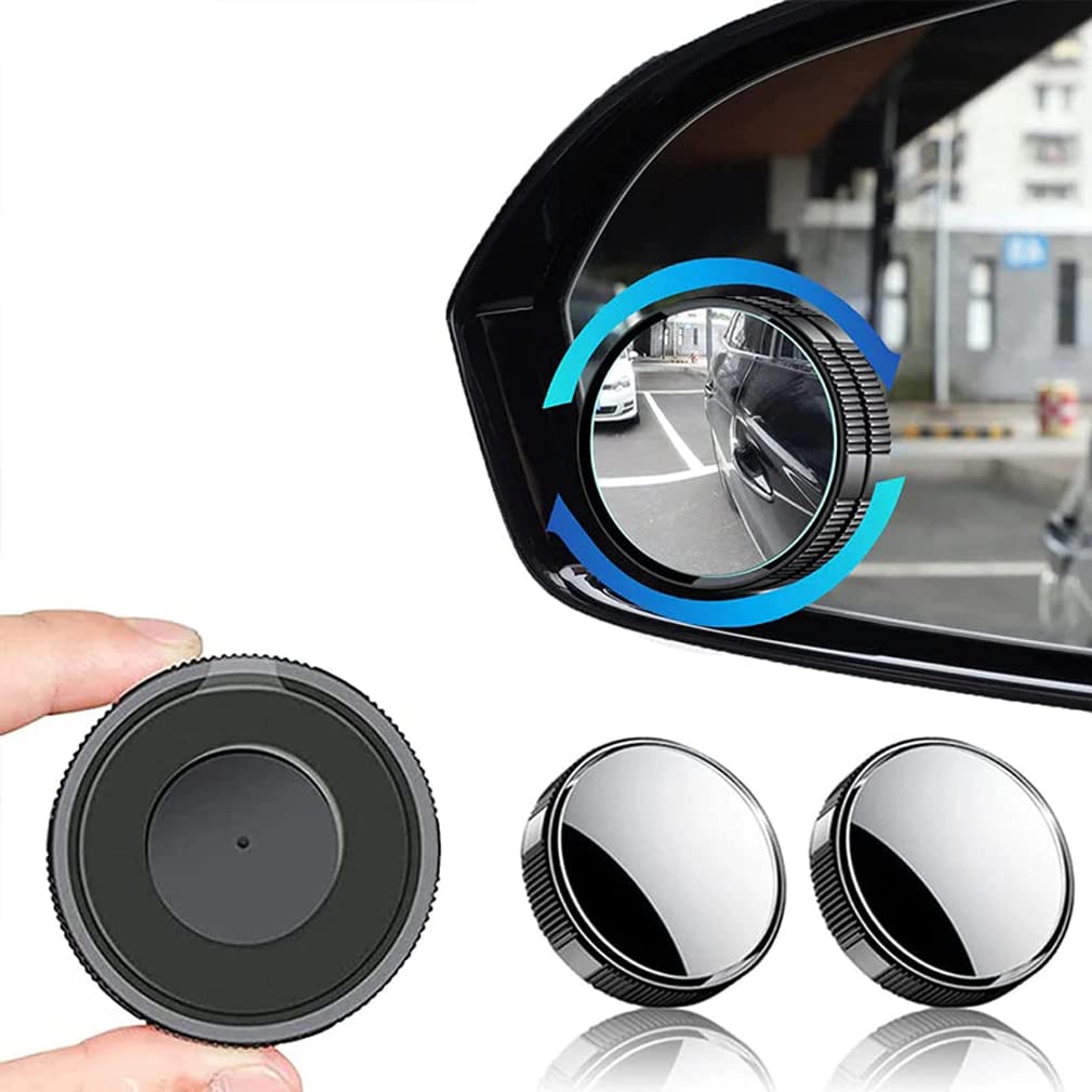 2PCS Car Blind Spot Mirror, Auto-Toter-Winkel-Spiegel, Rundes HD-Glas mit gerahmtem konvexem Rückspiegel mit verstellbarem Weitwinkel-Sauger für Autos, SUV und LKW von ZUICC