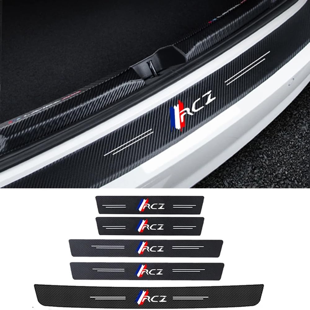 Auto Einstiegsleisten Türschweller Aufkleber für Peugeot RCZ Carbon Fiber Heckstoßstange Schutzfolie Stickers Zubehör von ZUMAHA