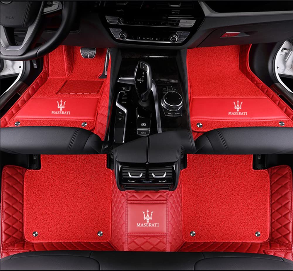 Full Coverage Auto Leder Fußmatten für Maserati Grecale 2022 2023 2024 Allwetter Antirutschmatte Anpassen Teppiche Fussmatten Protection Zubehör,Redstyle von ZUMAHA