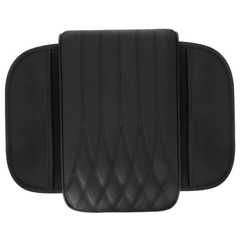 ZUNOXAZ Armlehnenmatte Autozentrum Konsolekissen Abdeckung automatisches Armlehnenkissen Gepolsterter Bezug für die Autoarmlehne Armlehnenauflage für Auto Armruhekissen Leder Schwarz von ZUNOXAZ