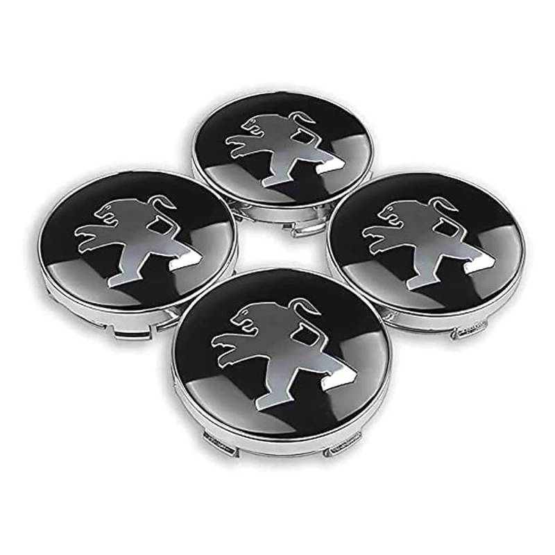 4 Stück Nabendeckel für Peugeot 56mm,Felgendeckel,Radnabendeckel,Radnabenabdeckung,Nabendeckel Auto,Auto Zubehör für Radnaben,radnabenkappen von ZUOBYMBC