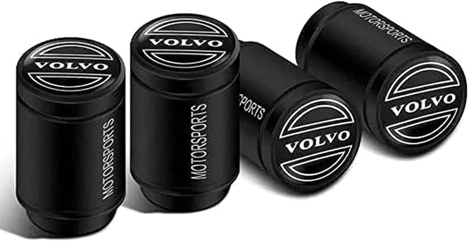 4 Stück Ventilkappen für Volvo,Reifen Ventilkappen,Autoventil Kappe,Auto Zubehör,Luftventilkappen,Staubschutz Kappen,Ventilkappen mit Dichtung von ZUOBYMBC