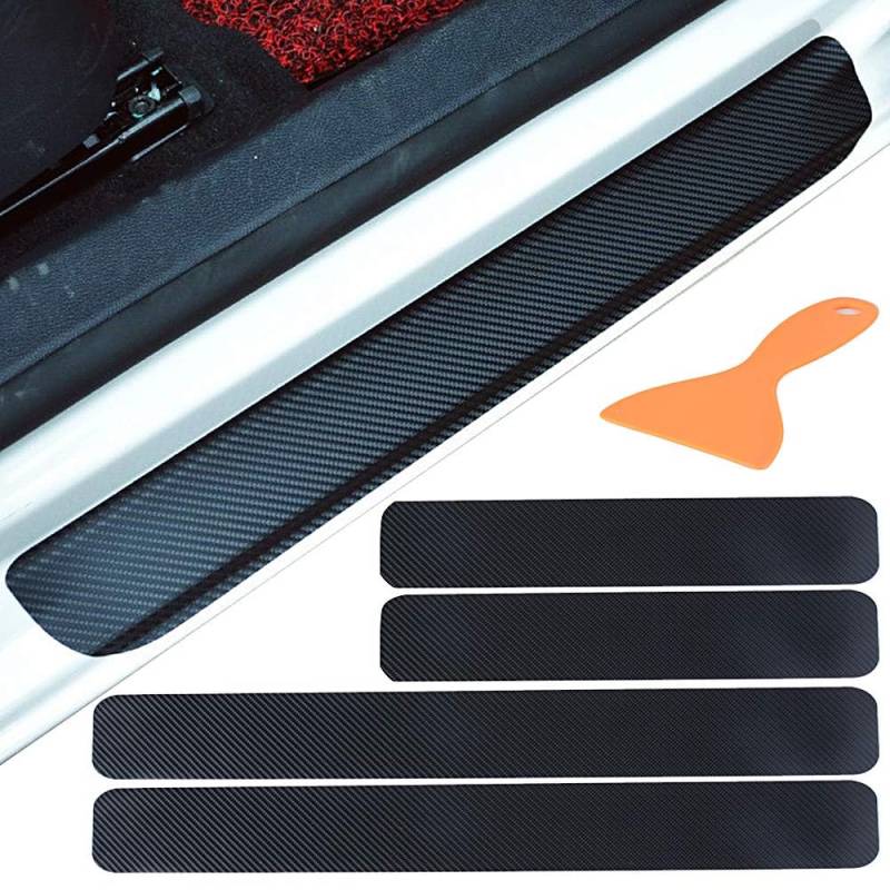 ZUOBYMBC 4 Stück Auto Einstiegsleisten Schutz Aufkleber für VW UP! | Typ BL | Bj. 2011-2016, Kohlefaser Auto Türeinstiegsschutz Aufkleber,Anti-KratzTrim Scuff Styling SzubehöR von ZUOBYMBC