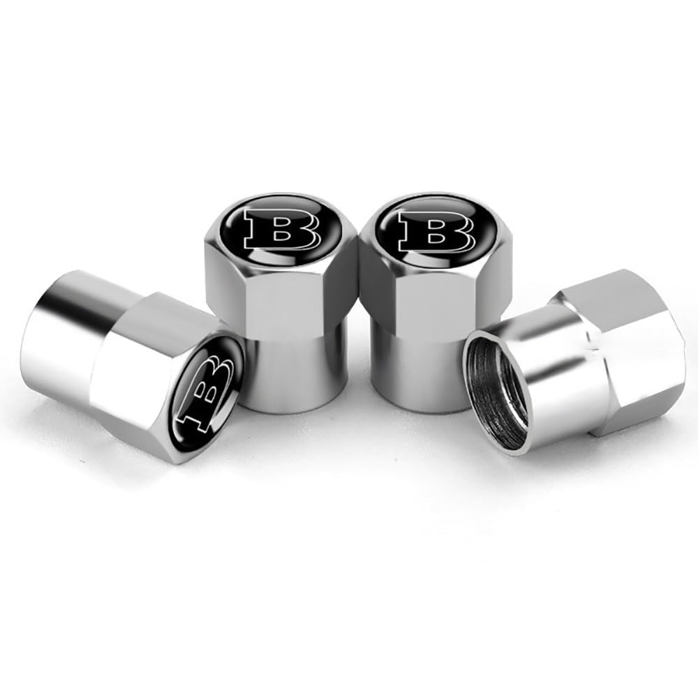 ZUOBYMBC 4 Stück Ventilkappen für Brabus,Reifen Ventilkappen,Autoventil Kappe,Auto Zubehör,Luftventilkappen,Staubschutz Kappen,Ventilkappen mit Dichtung,Silver ZUOBYMBC 4 Stück Ventilkappen für Brabus,Reifen Ventilkappen,Autoventil Kappe,Auto Zubehör,Luftventilkappen,Staubschutz Kappen,Ventilkappen mit Dichtung,Silver von ZUOBYMBC