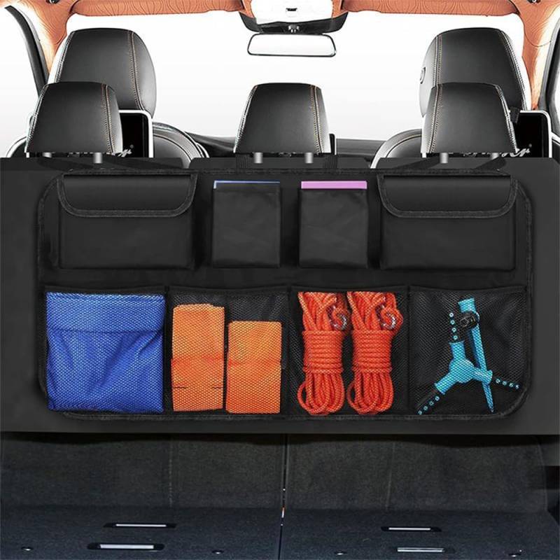 ZUOBYMBC Kofferraum Organizer für VW Caddy Life Typ SA Bj. 2015-2020, Schwarz, Kofferraumtasche, Zusammenklappbar mit Fächern von ZUOBYMBC