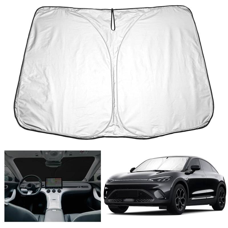 ZUOBYMBC Sonnenschutz Auto Frontscheibe für Smart #3, Sonnenschutz Frontscheibe Innen,Sonnenblende Vorne,Car Windshield Sun Shade,Sun Visor Protector von ZUOBYMBC
