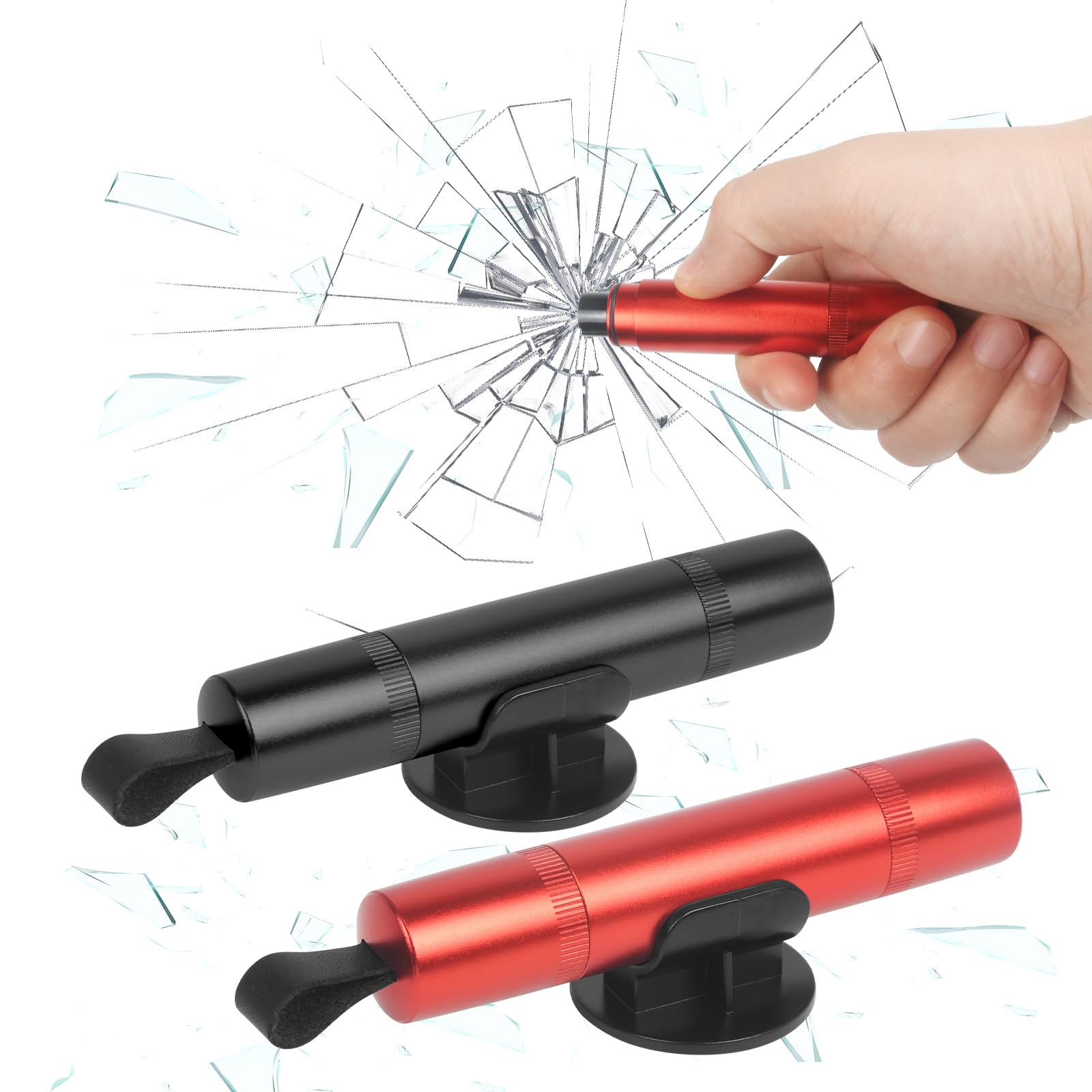 ZUYIST 2 Stück Nothammer Auto mit Gurtschneider, Multifunktional Gurtschneider Notfallhammer Tragbarer Sicherheitshammer Auto Hammerdex Glasbrecher Rescue Tool fürs Auto, Bus Schwarz und Rot ZUYIST 2 Stück Nothammer Auto mit Gurtschneider, Multifunktional Gurtschneider Notfallhammer Tragbarer Sicherheitshammer Auto Hammerdex Glasbrecher Rescue Tool fürs Auto, Bus Schwarz und Rot von ZUYIST
