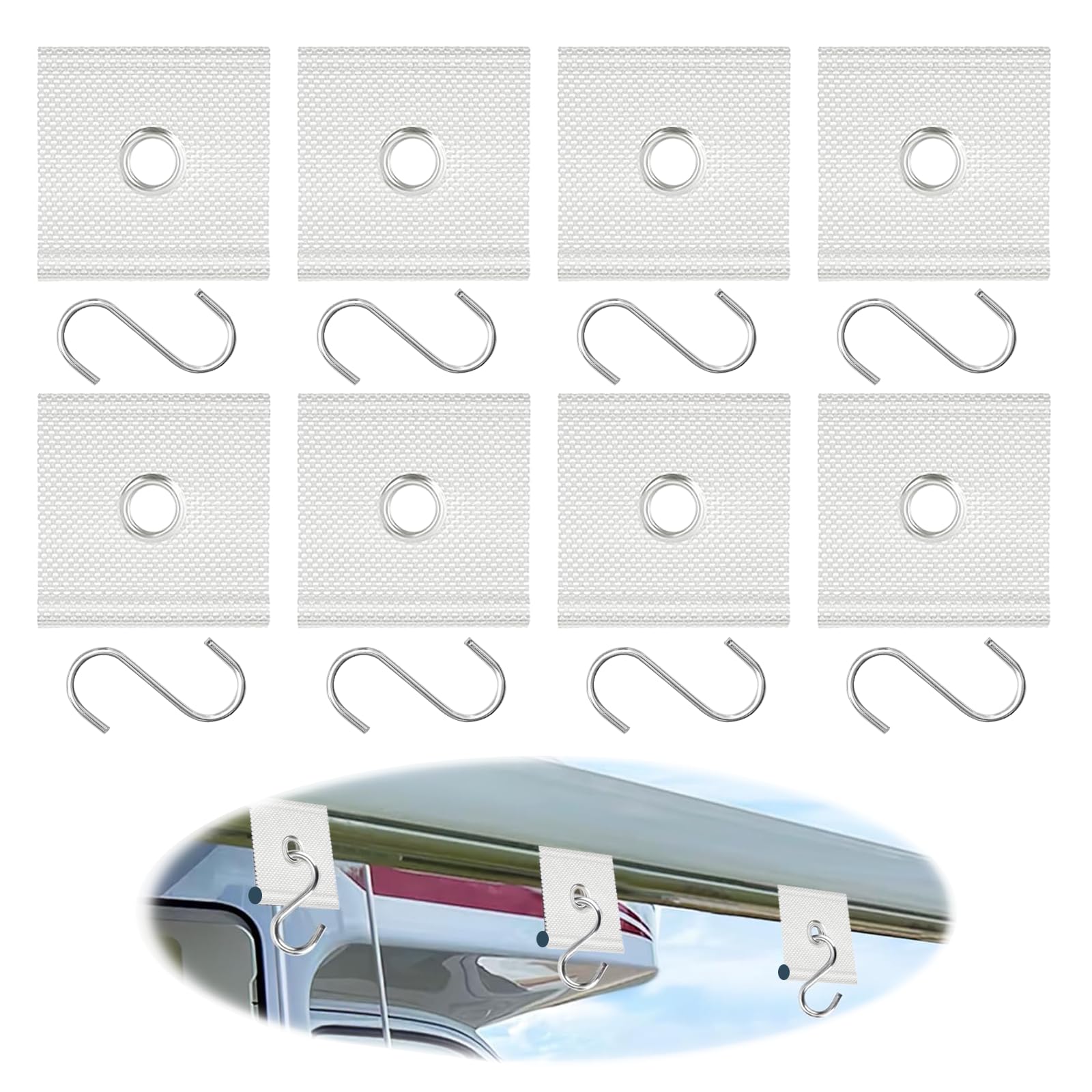 ZUYIST 8 Stück Kederleisten Haken für Sonnensegel Wohnwagen mit Haken, Multifunktion Kederhaken, Haken für Kederschiene RV Markisenhaken, Kederöse mit 8 S-Haken, für 5-6mm 7-8mm Kederschiene ZUYIST 8 Stück Kederleisten Haken für Sonnensegel Wohnwagen mit Haken, Multifunktion Kederhaken, Haken für Kederschiene RV Markisenhaken, Kederöse mit 8 S-Haken, für 5-6mm 7-8mm Kederschiene von ZUYIST