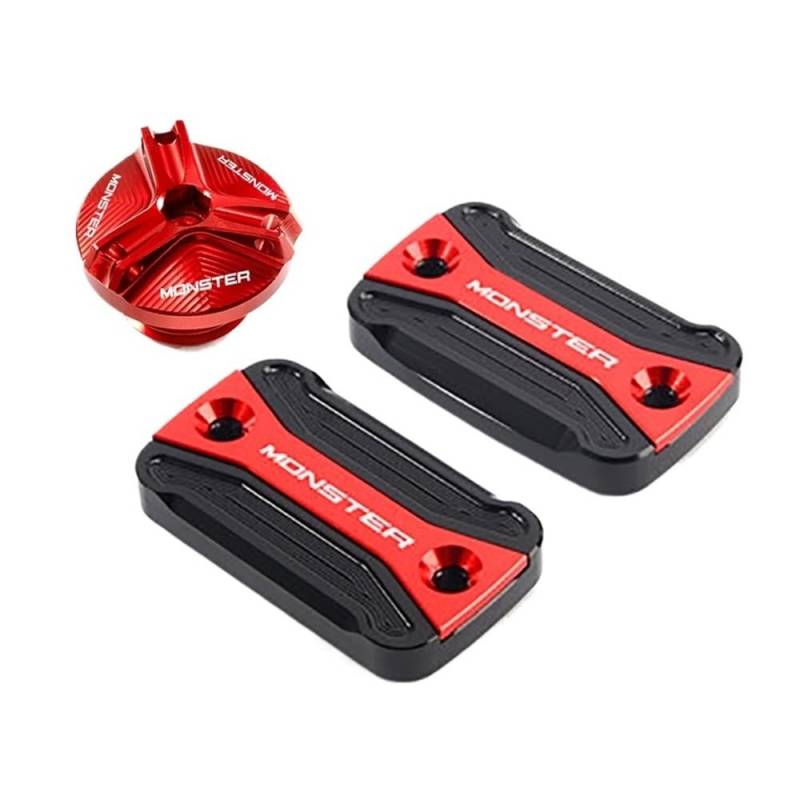 Bremse Hauptzylinder Abdeckung Motorradzubehör Bremsflüssigkeitsbehälter-Abdeckungen Öleinfülldeckel Für Monster 600 620 M600 M620 2001-2004 (Nicht Für 2005) von ZUYNPOQ