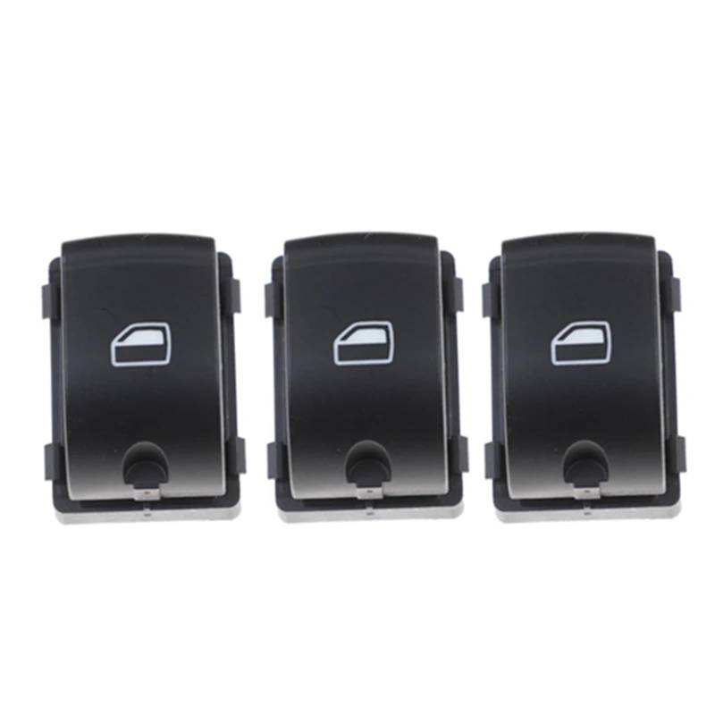 Fensterschalter-Abdeckungsknopf 8E0959851B for A4 B6 for Audi A4 B7 Auto Elektrische Fensterheber Schalter Taste Auto Zubehör(3 Buttons) von ZVPQU