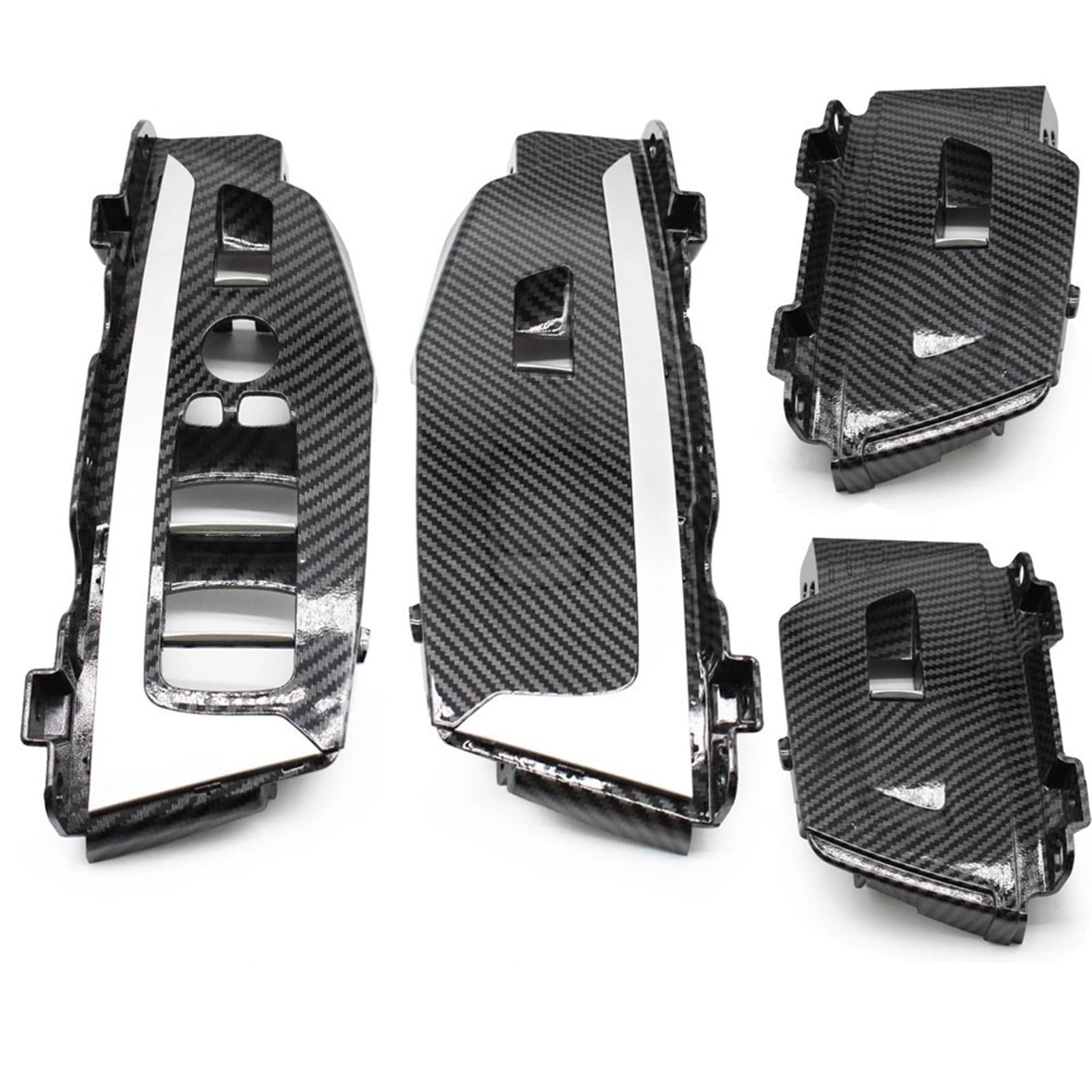 Fensterschalter-Abdeckungsknopf LHD Auto-Innentür-Fensterheber-Schalter-Knopf-Panel-Trim-Abdeckung Ersatz for BMW X3 X4 G01 G02 F97 F98 2018–2021 51416999285 51417948506(Carbon 4pcs Set) von ZVPQU