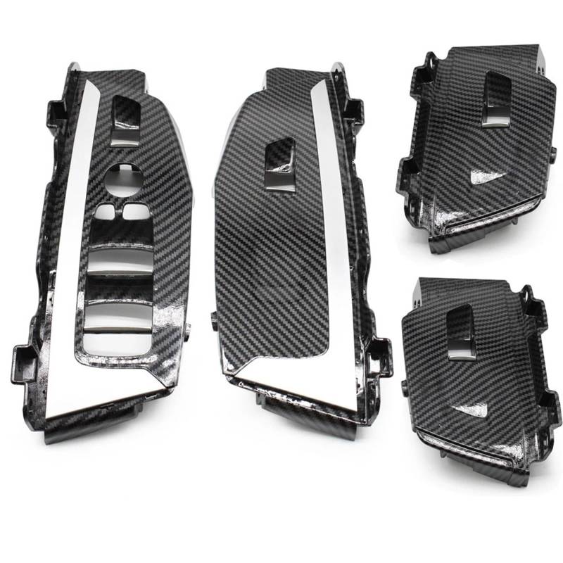 Fensterschalter-Abdeckungsknopf LHD Auto-Innentür-Fensterheber-Schalter-Knopf-Panel-Trim-Abdeckung Ersatz for BMW X3 X4 G01 G02 F97 F98 2018–2021 51416999285 51417948506(Carbon 4pcs Set) von ZVPQU