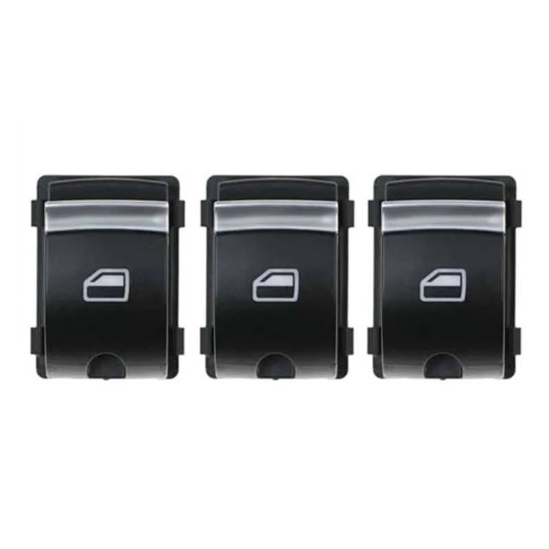 ZVPQU Fensterschalter-Abdeckungsknopf 4F0959851H 4F0959855B for Audi A3 S3 A6 S6 RS6 4F2 4FH 4F5 C6 Q7 8P1 8PA Power Fenster Control Schalter Auto Zubehör(3 Buttons) von ZVPQU