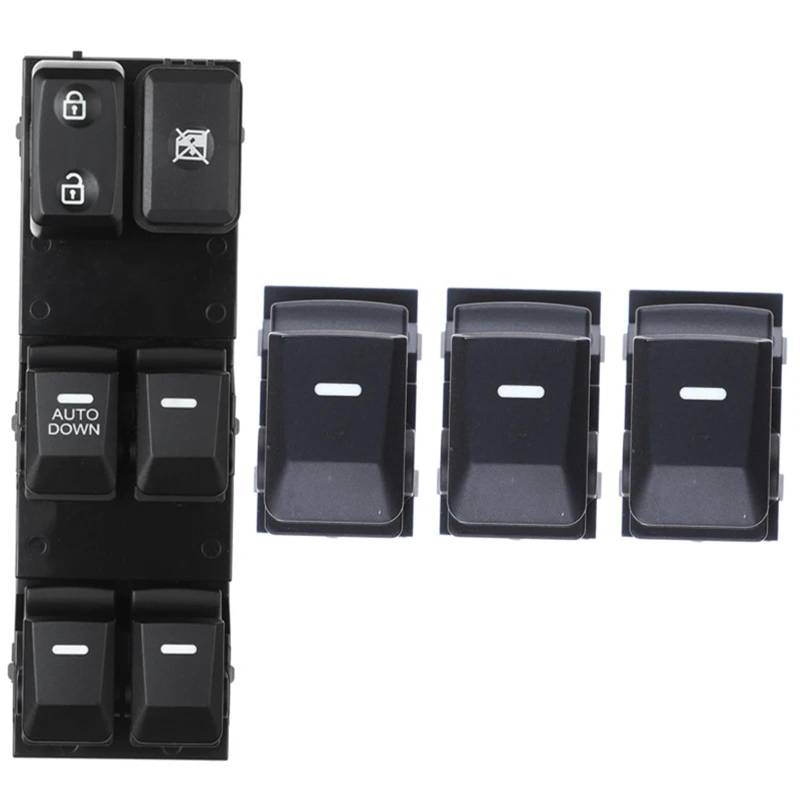 ZVPQU Fensterschalter-Abdeckungsknopf 93570-3W000 93575-1H000 for Kia Sportage 2011 2012 2013 2014 2015 2016 Power Fenster Schalter Auto Unten 93570-3W400 93570-3W400(A Set) von ZVPQU