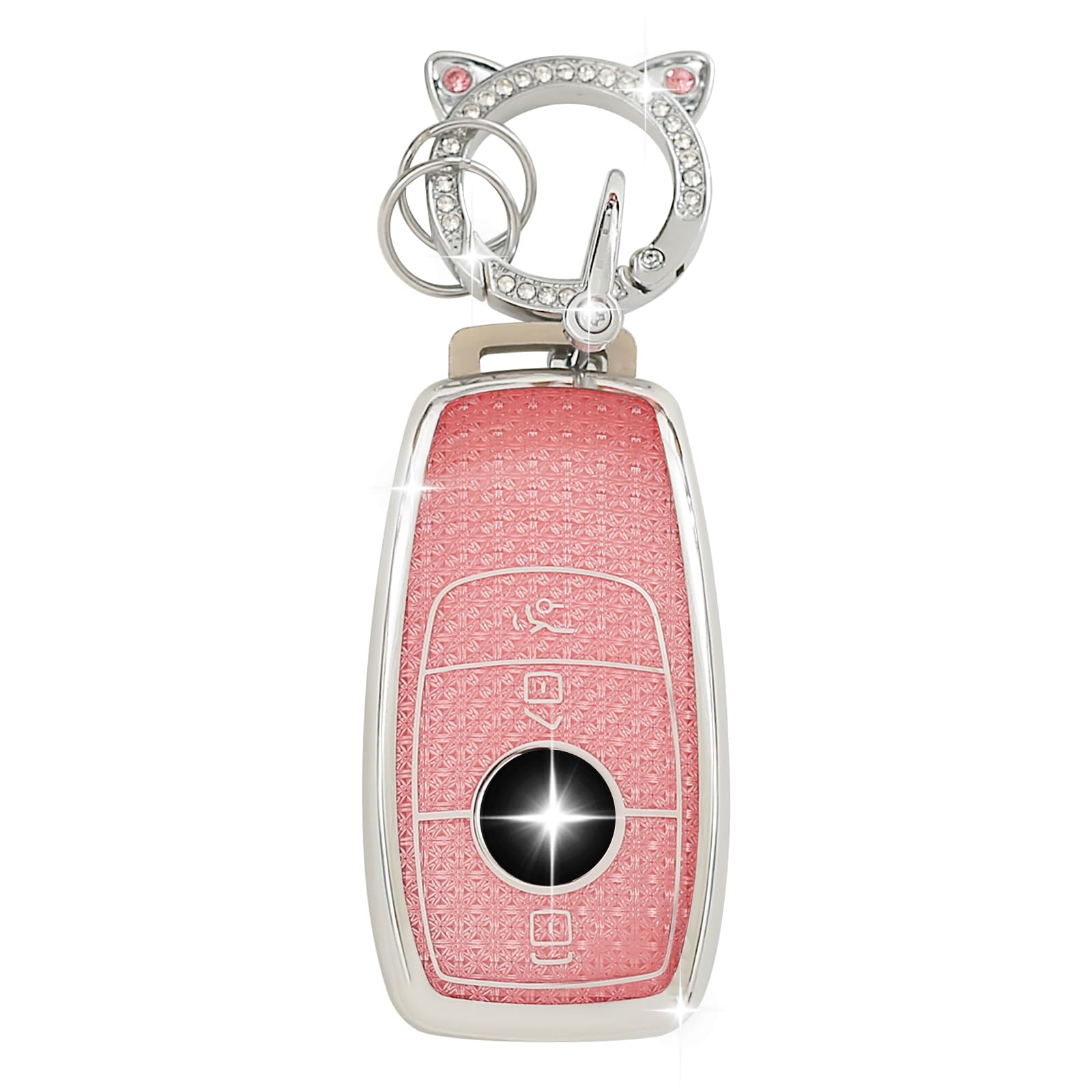 ZVRSUA Autoschlüssel Schutzhülle Passt für Mercedes Benz,Schlüsselcover TPU Autoschlüssel hülle Kompatibel mit Mercedes Benz A, B, C, E, G, S, SL, CLS-Klasse, SLC, CLA, GLB, GLC, GLE, GLS (Rosa) von ZVRSUA