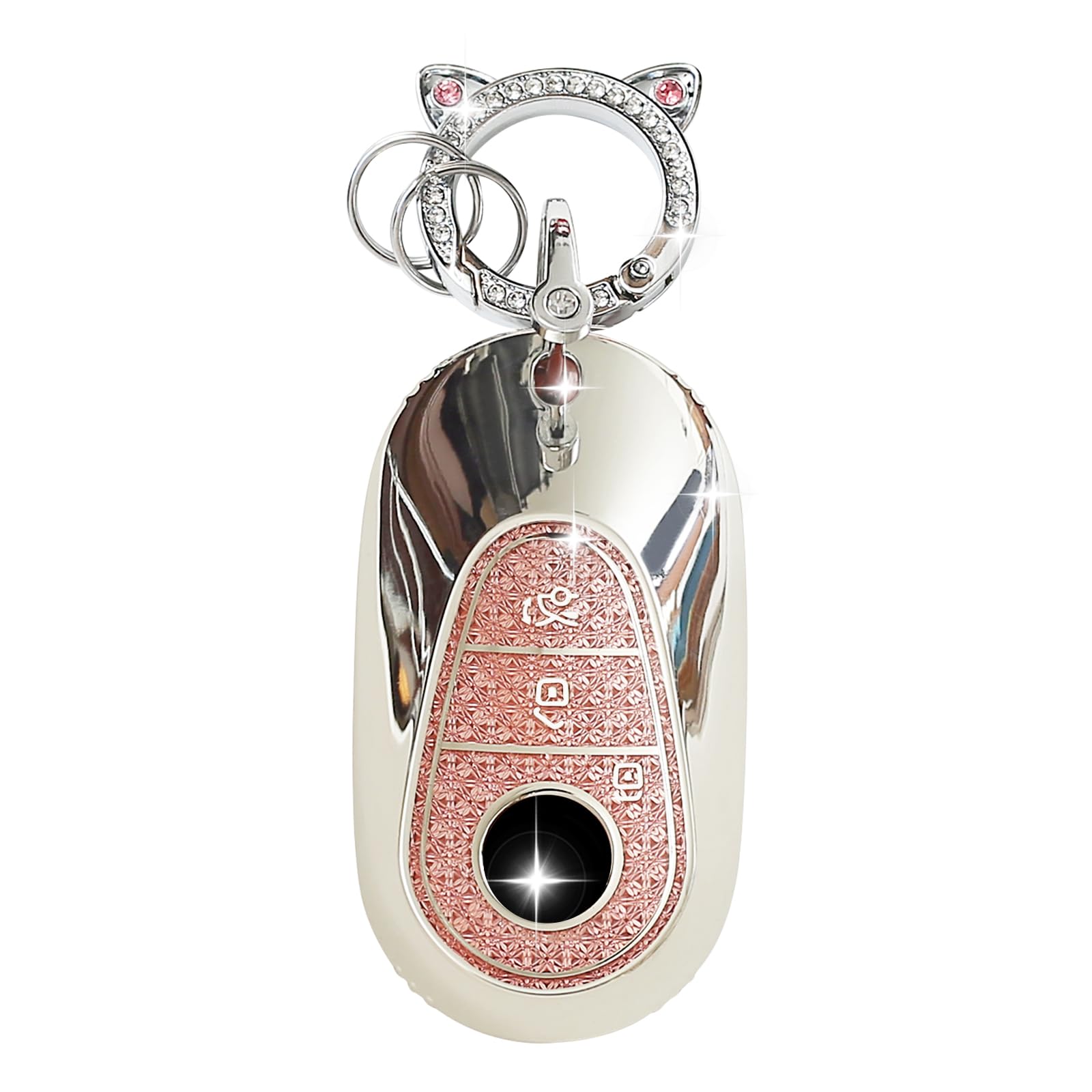 ZVRSUA Autoschlüssel Schutzhülle Passt für Mercedes Benz,Schlüsselcover TPU Autoschlüssel hülle Kompatibel mit Mercedes Benz Schlüssel Hülle S G E GLC EQE EQS 300 350 450 500 560 (Rosa) von ZVRSUA