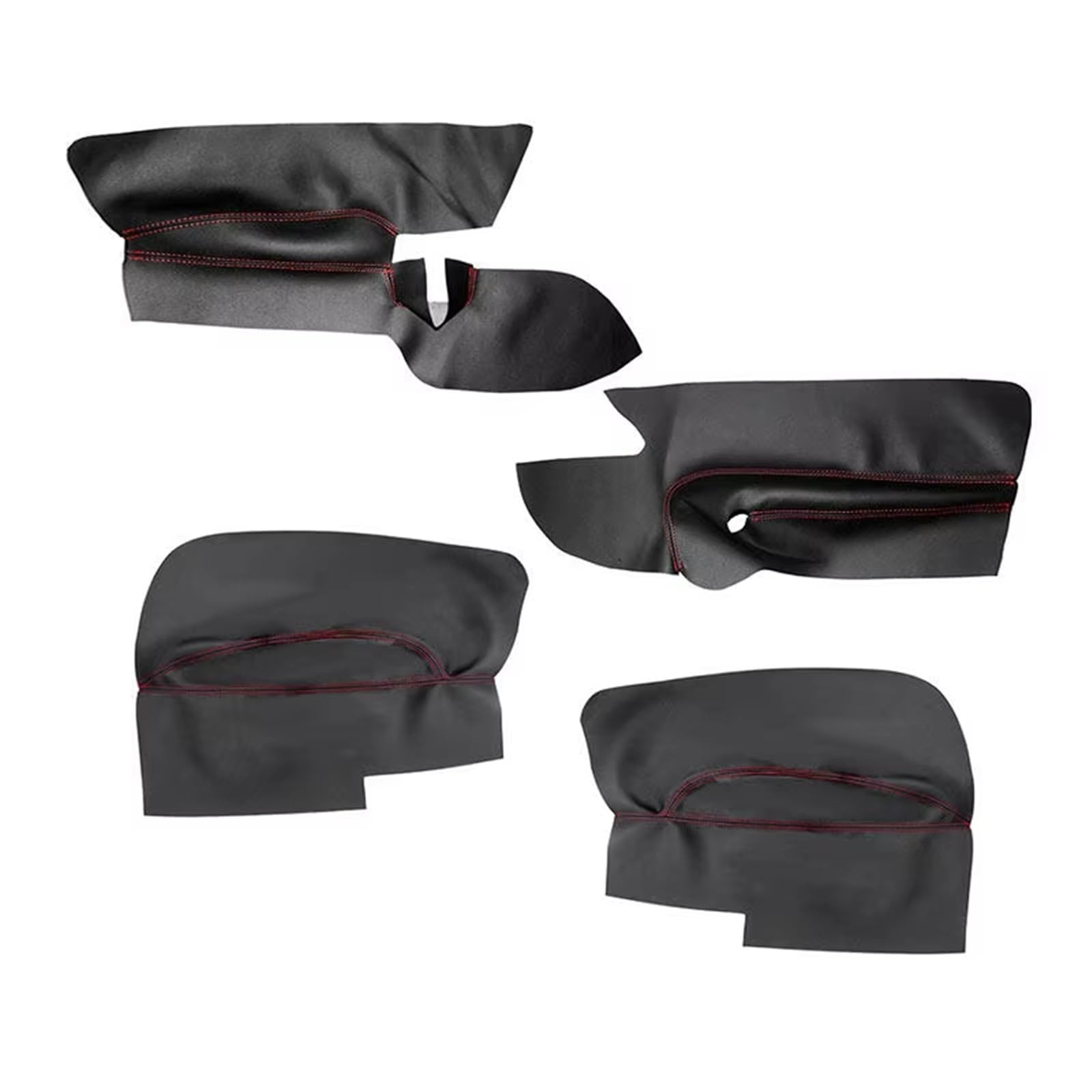 Auto-Innenverkleidung 3 Türen Mikrofaser Leder Vorne 2 Türen Armlehne Panel Abdeckung Schutz Trim 4Pcs Für VW Für Golf 5 Für MK5 2005-2010 Zubehör Innenraum(Black-red line) von ZVZGPGKLTC