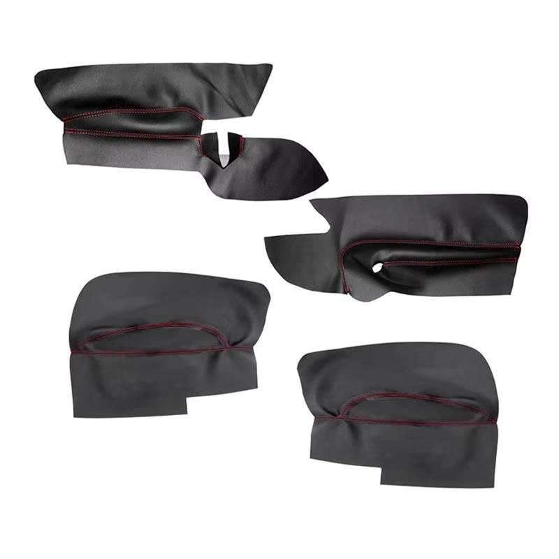 Auto-Innenverkleidung 3 Türen Mikrofaser Leder Vorne 2 Türen Armlehne Panel Abdeckung Schutz Trim 4Pcs Für VW Für Golf 5 Für MK5 2005-2010 Zubehör Innenraum(Black-red line) von ZVZGPGKLTC