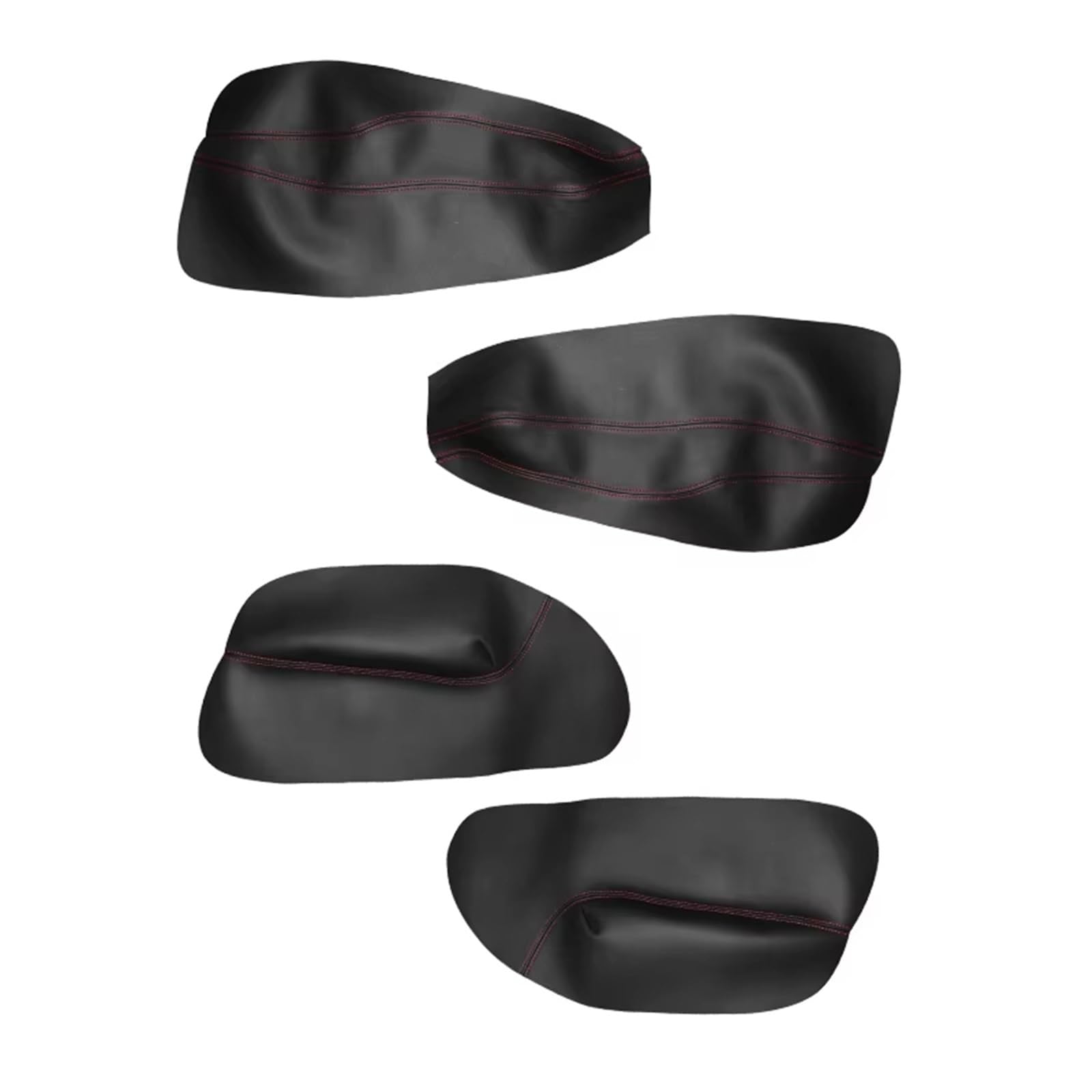Auto-Innenverkleidung Für Ford Für Mondeo 2007-2012 Innentür Armlehne Panel Haut Abdeckung Aufkleber Trim Weiche Leder Tür Panel Abdeckung Zubehör Innenraum(4pcs Black-red line) von ZVZGPGKLTC