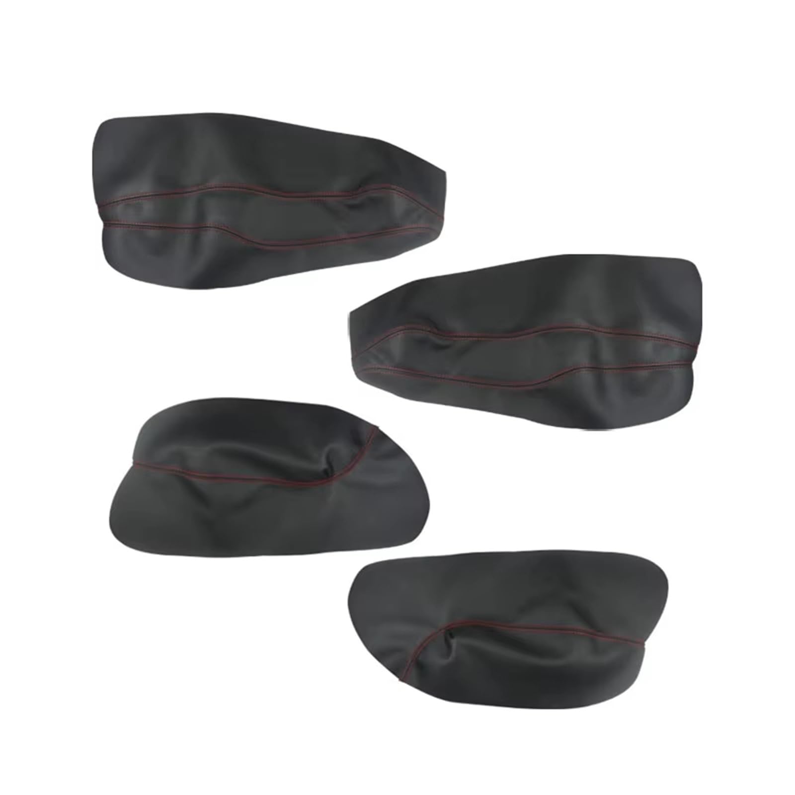 Auto-Innenverkleidung Für Ford Für Mondeo 2007-2012 Innentür Armlehne Panel Haut Abdeckung Aufkleber Trim Weiche Leder Tür Panel Abdeckung Zubehör Innenraum(4pcs Black-red line) von ZVZGPGKLTC
