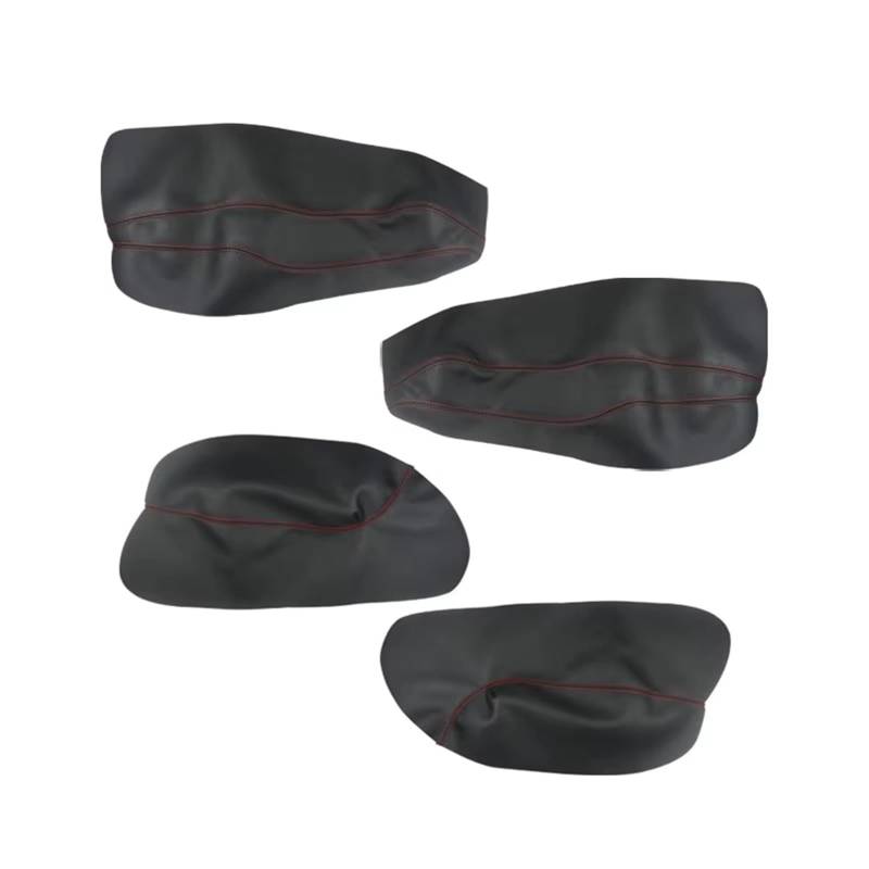 Auto-Innenverkleidung Für Ford Für Mondeo 2007-2012 Innentür Armlehne Panel Haut Abdeckung Aufkleber Trim Weiche Leder Tür Panel Abdeckung Zubehör Innenraum(4pcs Black-red line) von ZVZGPGKLTC
