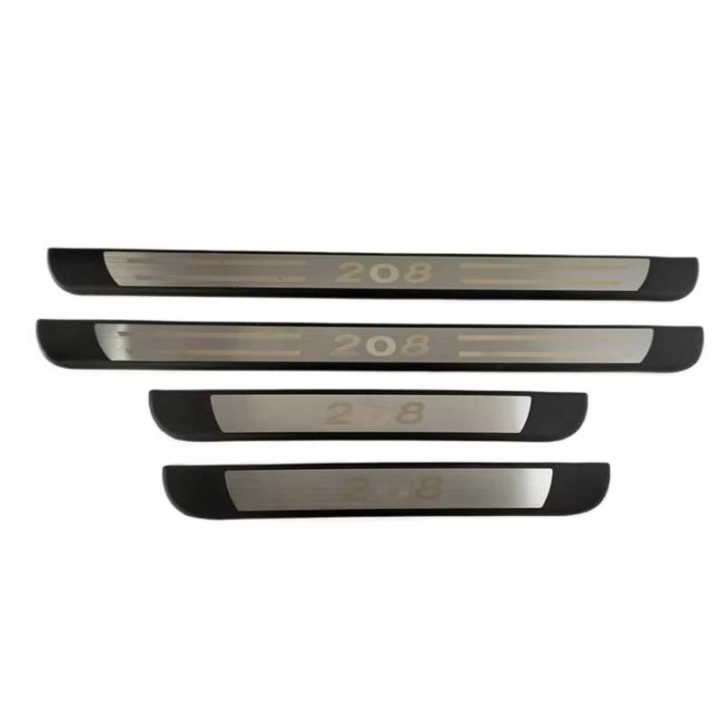 Auto-Innenverkleidung Für Peugeot 208 2012-2022 Kunststoff- und Edelstahlauto außerhalb der Türschwelle Pedal-Abgaberde Dekoration 4pcs Zubehör Innenraum von ZVZGPGKLTC