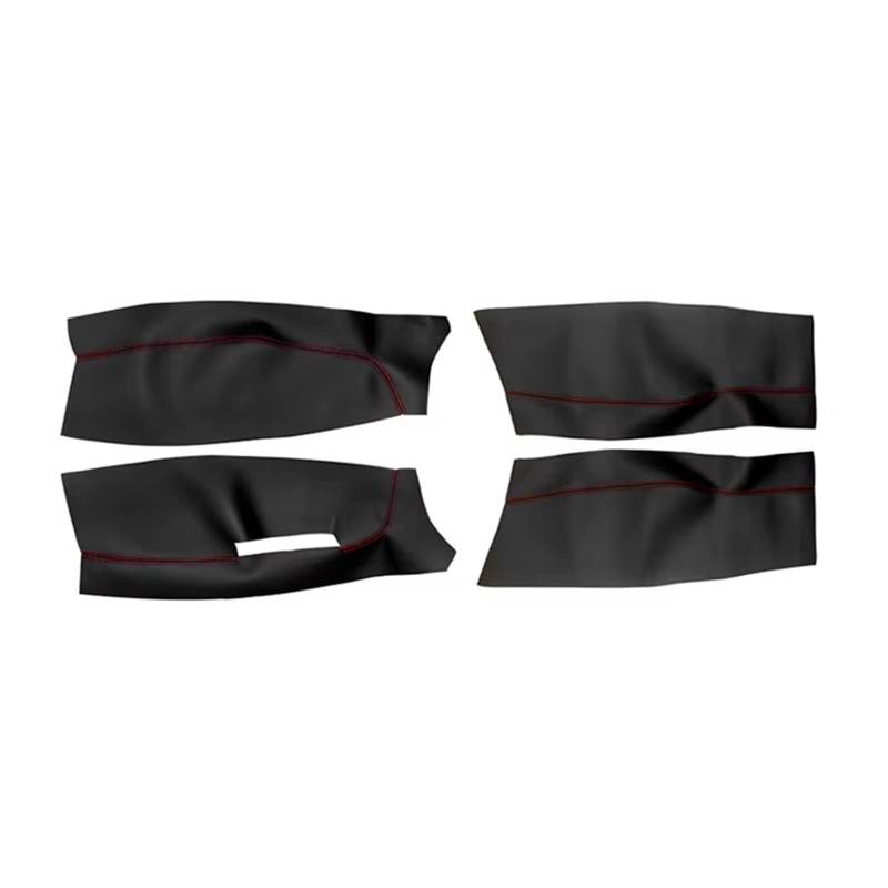 Auto-Innenverkleidung Für VW Für Polo Für Fließheck 2004-2011 Autozubehör Tür Armlehne Panel Abdeckung Trim 4 Stücke Tür Panel Abdeckung Zubehör Innenraum(Sedan Black-red) von ZVZGPGKLTC